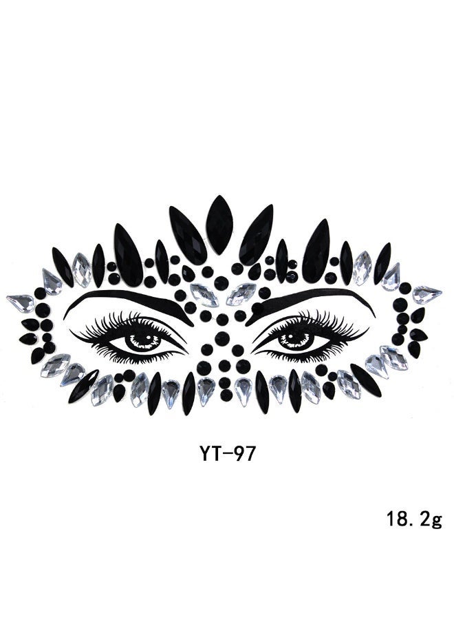 AuliceVerse 4-Pack Self-Adhesive Face Gems – Rhinestone & Acrylic Crystal for Festival & Party Glamour (Celebration Edition) - Image 4